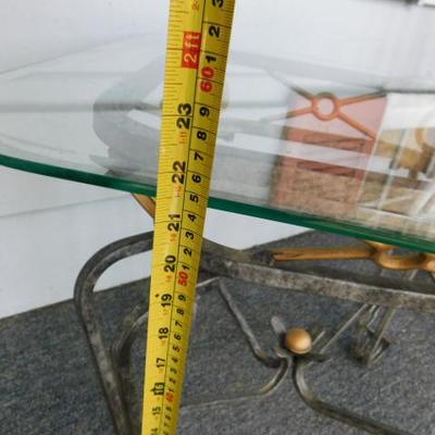 Unit One:  Metal Frame Glass Top Patio Table