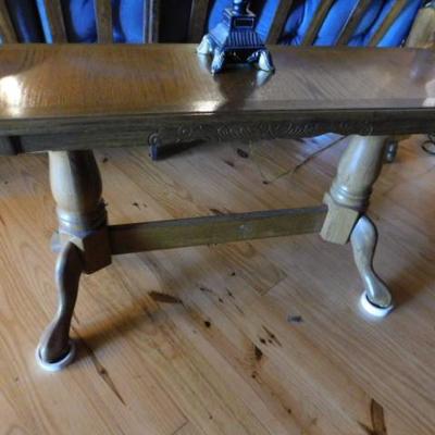 Oak Round Edge Stretch Sofa Table with Decortive Apron