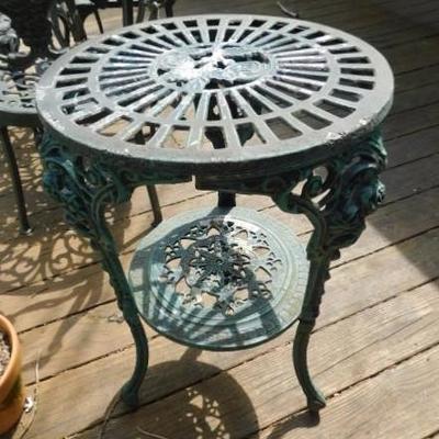 Unit Two:  Cast Metal Outdoor Patio Side or Plant Table 16