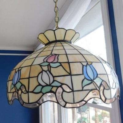 Vintage Tiffany Style Shade Hanging Lamp 20