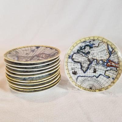 Globe Motif Small Plates 