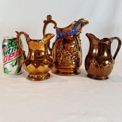 Copper Luster Ware Pitchers