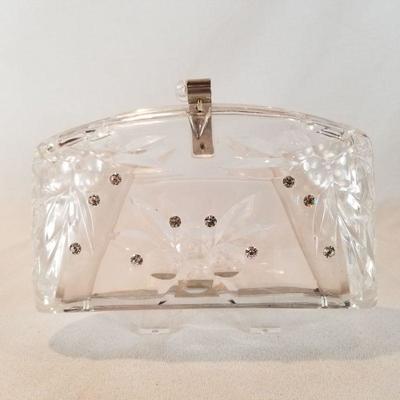 Lucite and Rhinestone Vintage Ladies Clutch