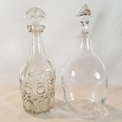 Two Vintage Glass Decanters