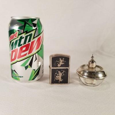 Sterling Silver/Glass Lighter and Siam Lighter Cover
