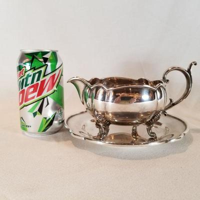 Silver Plate Sauce Boat with Under Plate
