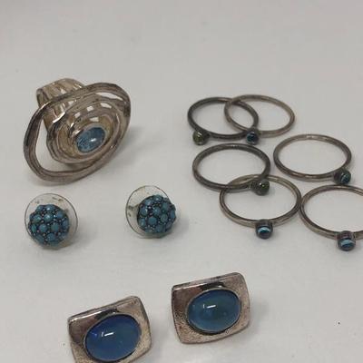 251:  14 K Diamond Gold Ring, Two  Sterling Necklaces and Other Jewelry