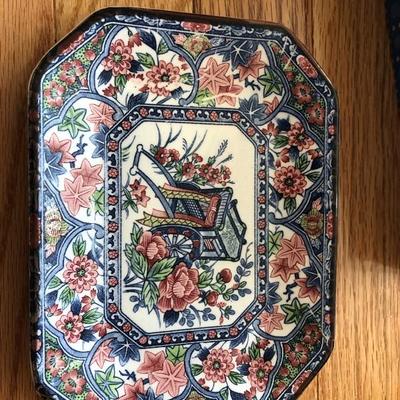 228: Japanese Hand Painted Serving Plates with Chopsticks