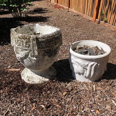 063:  Two Cement Pots 