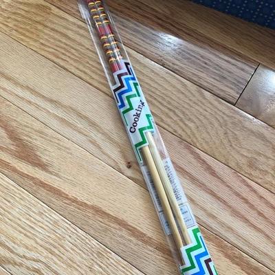 228: Japanese Hand Painted Serving Plates with Chopsticks