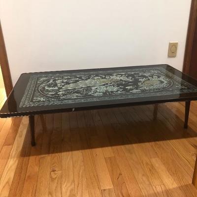 047 Vintage Korean Mother Of Pearl Peacock Tea Table Estatesales Org