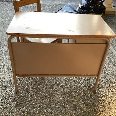 130: Vintage Childâ€™s School Desk Left Handed