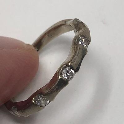 251:  14 K Diamond Gold Ring, Two  Sterling Necklaces and Other Jewelry