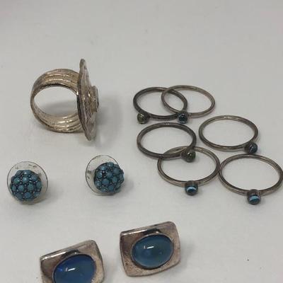 251:  14 K Diamond Gold Ring, Two  Sterling Necklaces and Other Jewelry