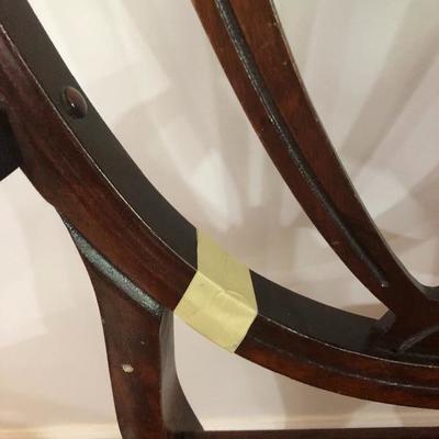 008:  Antique Clawfoot Dining Table with 6 Chairs 