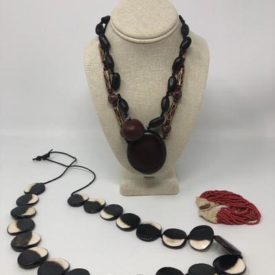 246: African Style Necklaces and Bracelet