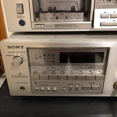 208:  Sony Stereo System with Advent Speakers and Cabinet
