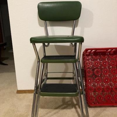 214:  Industrial Vintage Stool and  Coca Cola Crate 