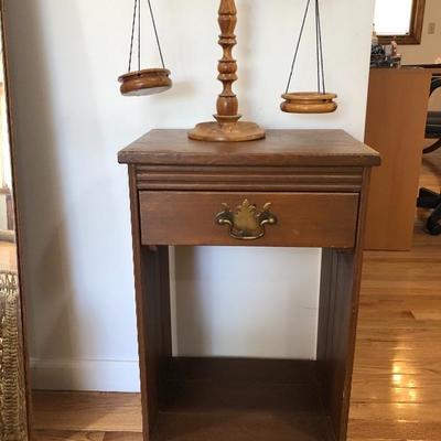 230:  Vintage Scale and Side Table