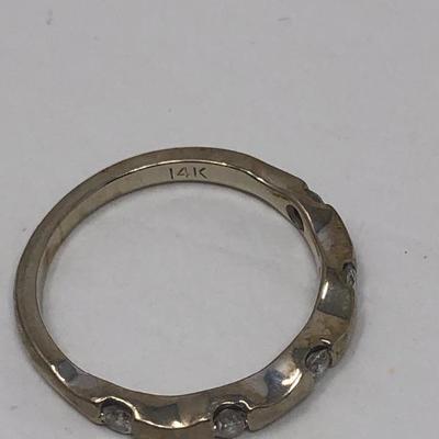 251:  14 K Diamond Gold Ring, Two  Sterling Necklaces and Other Jewelry