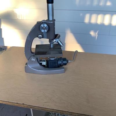 252:  Vintage Microscope With Slides