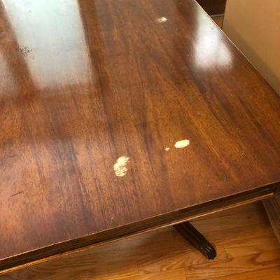 008:  Antique Clawfoot Dining Table with 6 Chairs 