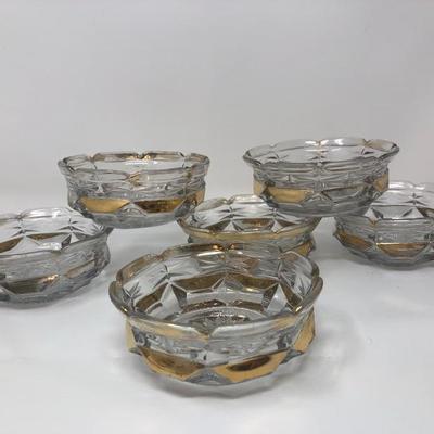 052:  Vintage Gold Accented Crystal Entertaining Servers