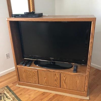 012:  50 Inch Samsung Flatscreen, Samsung DVD Player With Cabinet