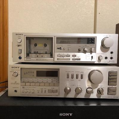 208:  Sony Stereo System with Advent Speakers and Cabinet