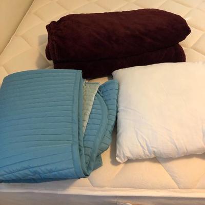205:  Full Bed With Lots of Blankets and Sheets, Bunkie Board too
