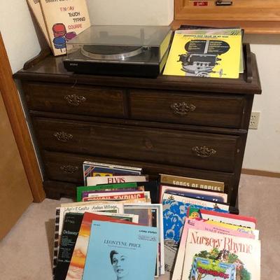 209:  Sony Turntable and Many Vinyl records