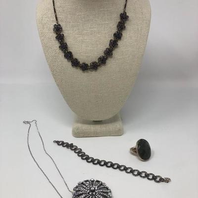 145:  Lizpaiacios   S.F. Necklace, Silver Bracelet and Silver Pendant 