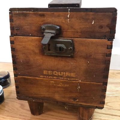 215:  Vintage Shoe Shine Kit Box 