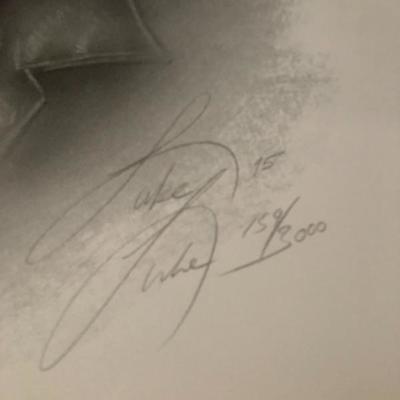 237:  Vintage John Lennon Sketch Print Signed by Artist