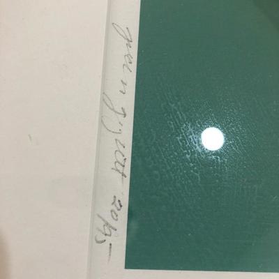 096:  Signed Framed Photo and Lighted Floral