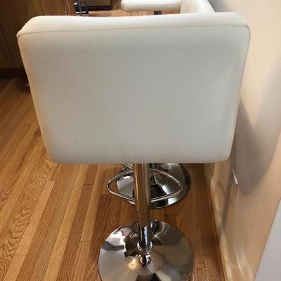 038: Four Like New Adjustable Vinyl Bar Stools 