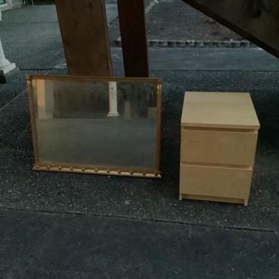 142: IKEA Night Stand and Vintage Mirror
