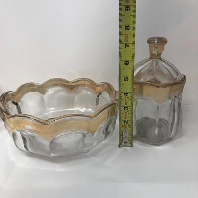 052:  Vintage Gold Accented Crystal Entertaining Servers
