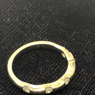 251:  14 K Diamond Gold Ring, Two  Sterling Necklaces and Other Jewelry