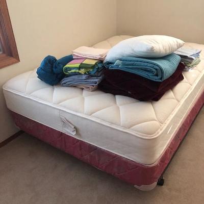 205:  Full Bed With Lots of Blankets and Sheets, Bunkie Board too