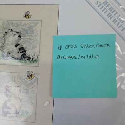 6 Cross Stitch Charts Animals/Wildlife