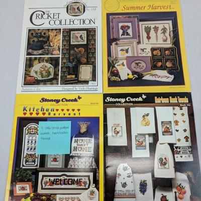 4 Cross Stitch Pattern Booklets, Food & Kitchen Themed