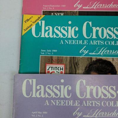 6 Classic Cross Stitch Magazines April 89- March 1990