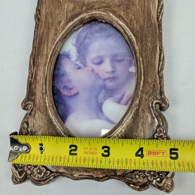 Wooden Frame with 3 Cherub/Baby Pictures 