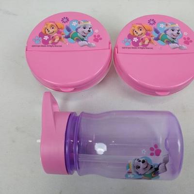 Pink Puppy Plastic Container/ Water Bottle - New