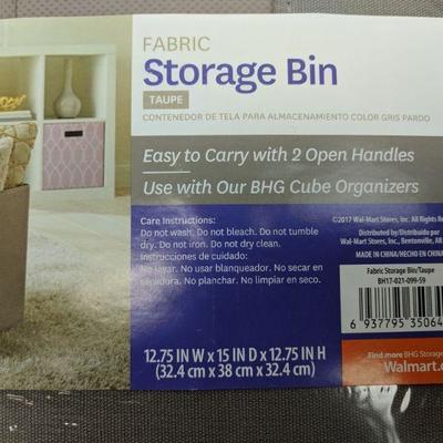 Better Homes & Gardens Storage Bin, Taupe, Set of 2 - New