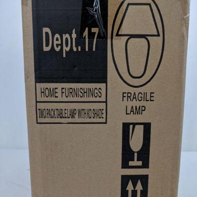 Home Furnishings Two Pack Lamp w/ Shade - New