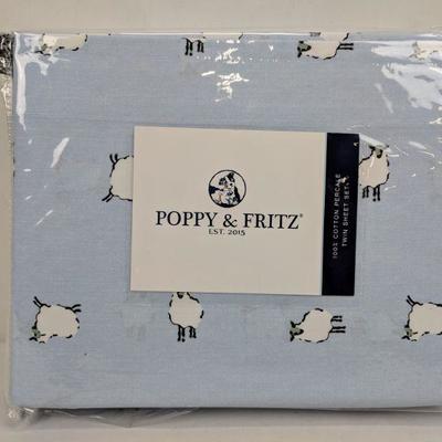Poppy & Fritz Cotton Twin Sheet Set - New