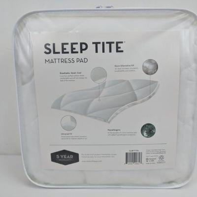 Sleep Tite Mattress Pad, White - New