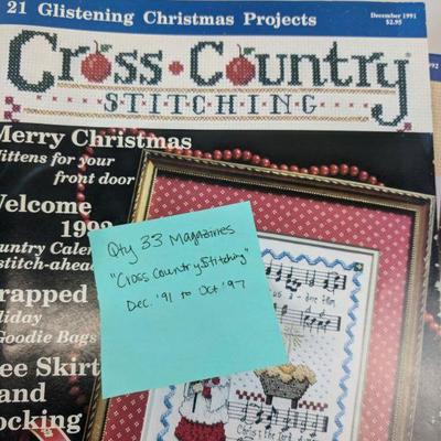 33 Cross Country Stitching Magazines Dec 91 - Oct '97